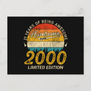 25 Jahre alt 2000 Retro Phantastisch 25. Geburtsta Postkarte