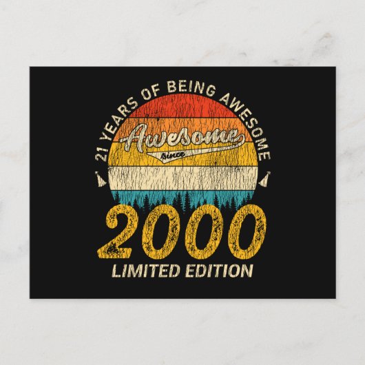 25 Jahre alt 2000 Retro Phantastisch 25. Geburtsta Postkarte (Vorderseite)