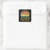 25 Jahre alt 2000 Retro Phantastisch 25. Geburtsta Quadratischer Aufkleber (Tasche)