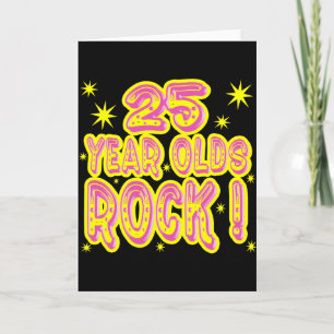 25 Jahre alt Rock! (Rosa) Grußkarte Karte