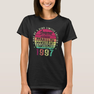 25 Jahre alte Antiquität Februar 1997 25. Geburtst T-Shirt