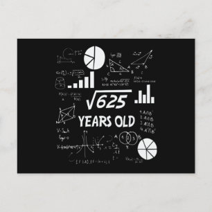 25 Jahre alte Mathelehrerin zum 25. Geburtstag Ges Postkarte