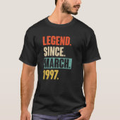 25 Jahre altes Geschenk - Legende Seit März 1997 2 T-Shirt (Vorderseite)