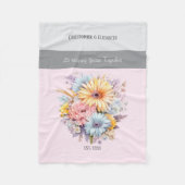 25 Jahre Blume zum Silberjubiläum rosa Fleecedecke (Vorderseite)