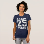 25 JAHRE ernüchtern Weiß auf Dunkelheit T-Shirt (Vorne ganz)