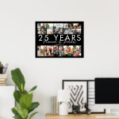 25 Jahre Hochzeitstag Foto Collage bearbeitbar Poster (Heimbüro)