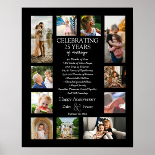 25 Jahre Hochzeitstag Foto Collage bearbeitbar Poster
