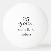 25 Jahre Hochzeitstag Tischtennisball (Vorderseite)