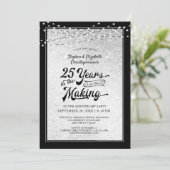 25. JAHRE IM MAKING Confetti Einladung (Stehend Vorderseite)
