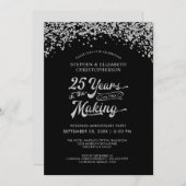 25. JAHRE IM MAKING Confetti Einladung (Vorne/Hinten)