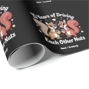 25 Jahre, in denen man sich gegenseitig Nuts Funny Geschenkpapier