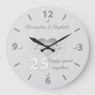 25 Jahre Jubiläum mit Namen Große Wanduhr
