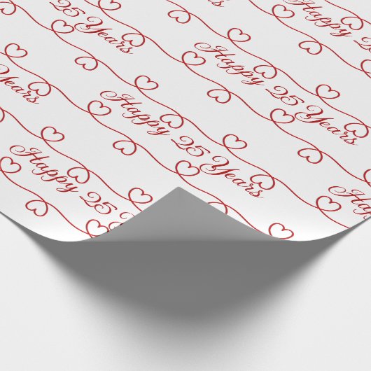 25 Jahre Rotes Herz Geschenkpapier (Ecke)
