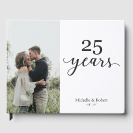 25 Jahre Silberes Hochzeitstag Minimalistisch Gästebuch