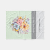 25 Jahre Silberjährig Blume grün Fleecedecke (Vorderseite (Horizontal))