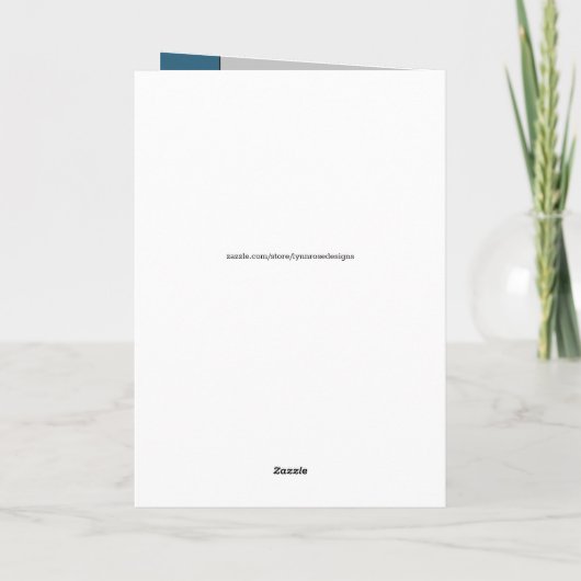 25 Jahre Silberjubiläum Blau und Grau Foto Karte (Rückseite)