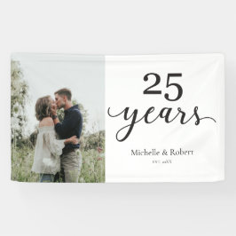 25 Jahre Silberne Hochzeit Jahrestag Elegant Banner