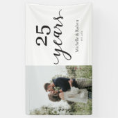 25 Jahre Silberne Hochzeit Jahrestag Elegant Banner (Vertikal)