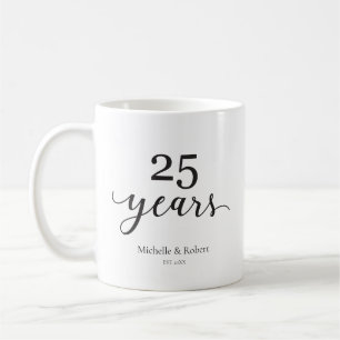 25 Jahre Silberne Hochzeit Jahrestag Elegant Kaffeetasse