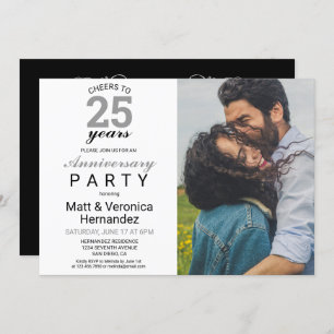 25 Jahre Silberner 25-jähriger Geburtstag Einladung
