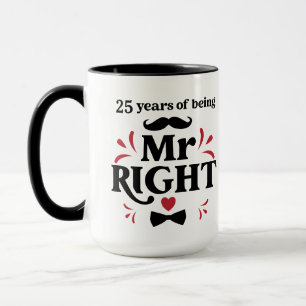 25 Jahre Tasse zum Jubiläum des rechten Ehemanns