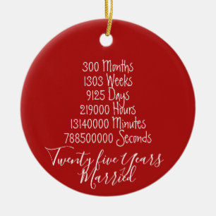 25 Jahre verheiratet 25. Keramik Ornament