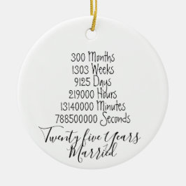 25 Jahre verheiratet Jubiläum 25. Hochzeit Keramik Ornament