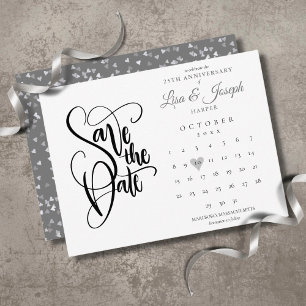 25-Jahres-Jubiläum Save-the-Date-Kalender Love Her Postkarte