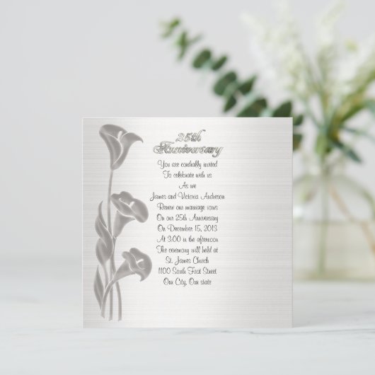 25. Jahrestag der Hochzeit Gelöbnisverlängerung Einladung (Stehend Vorderseite)