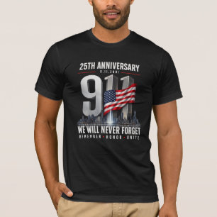 25. Jahrestag des 11. September Nie vergessen 2001 T-Shirt