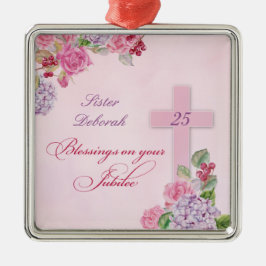 25. Jahrestag des religiösen Lebens katholische Nu Ornament Aus Metall