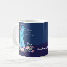 25. Jahrestag des religiösen Lebens Nun Pink Blume Kaffeetasse