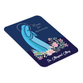 25. Jahrestag des religiösen Lebens Nun Pink Blume Magnet