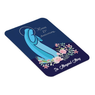 25. Jahrestag des religiösen Lebens Nun Pink Blume Magnet