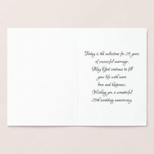 25. Jahrestag Folienkarte (Innenseite)