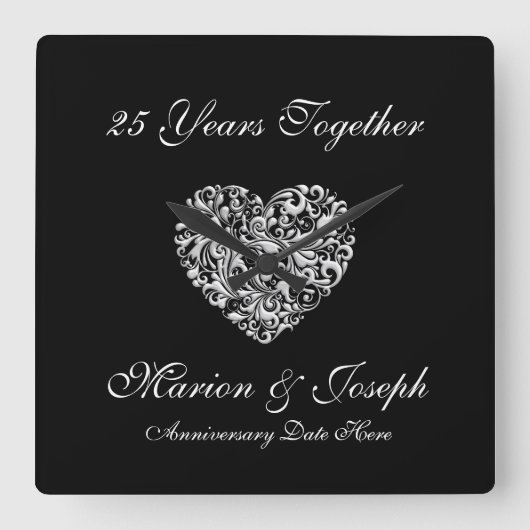 25. Jahrestag GESCHENK Wanduhr (Vorderseite)