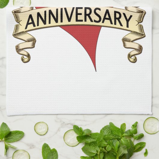 25. Jahrestag Geschirrtuch (Gefaltet)