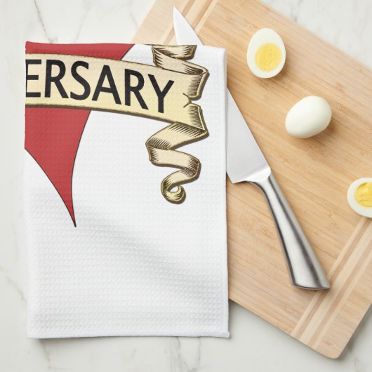 25. Jahrestag Geschirrtuch (Viertel Falte)