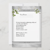 25. Jahrestag Hochzeit Silver White Rose Einladung (Rückseite)