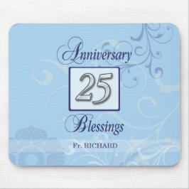 25. Jahrestag in Blau und Silber Mousepad