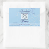 25. Jahrestag in Blau und Silber Rechteckiger Aufkleber (Tasche)