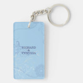 25. Jahrestag in Blau und Silber Schlüsselanhänger (Rückseite)