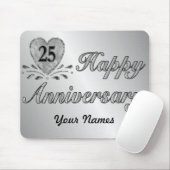 25. Jahrestag - Silber Mousepad (Mit Mouse)