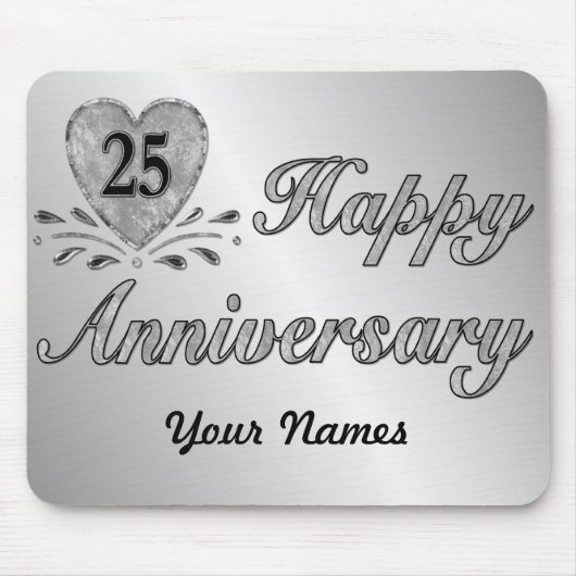 25. Jahrestag - Silber Mousepad (Vorne)