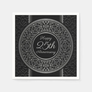 25. Jahrestag Silver Medallion Papier Napkins Serviette