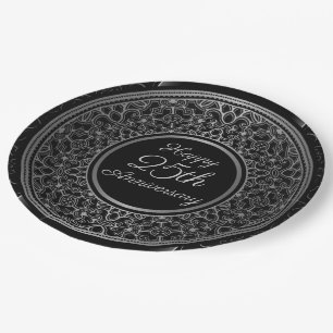 25. Jahrestag Silver Medallion Papier Teller
