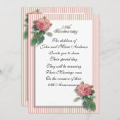 25. Jahrestag Vintager Rose Einladung (Vorne/Hinten)