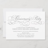 25. Jahrestag | Weiß/Silber Einladung (Vorderseite)