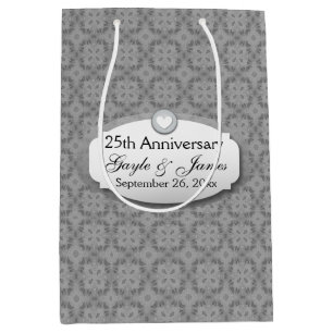 25. Jahrestags-Hochzeitstag-Diamant Z02 Mittlere Geschenktüte