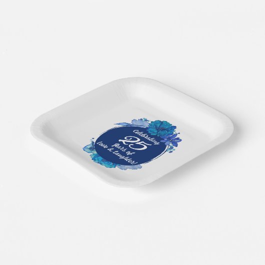 25. Jahrestags-Papiertafel Pappteller (Gewinkelt)